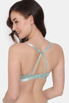 Zivame Coral Glaze Padded Wired 3/4Th Coverage Lace Bra - Granite Green — thumbnail 2